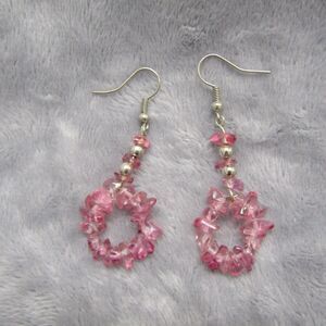 Pink Dangle Drop Earrings For Women For Teen Contemporary Statement Gift Ideas